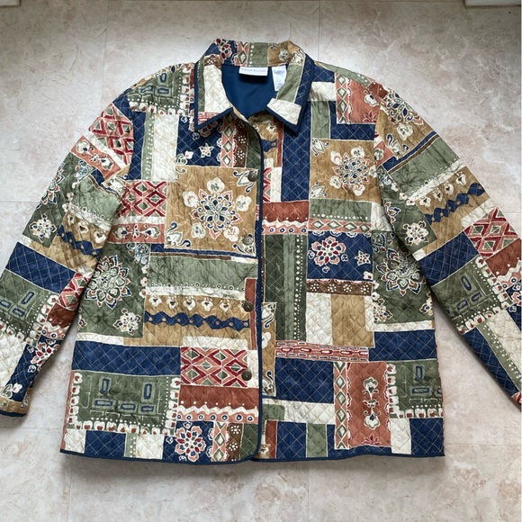 Alfred Dunner size 18 multicolored silk jacket - Picture 2 of 10